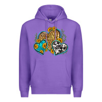 Purple leopard cowhide hearts Premium Hoodie - Zillion Design Studio