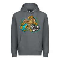 Rock leopard cowhide hearts Premium Hoodie - Zillion Design Studio