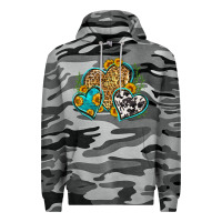 Slate Camo leopard cowhide hearts Premium Hoodie - Zillion Design Studio