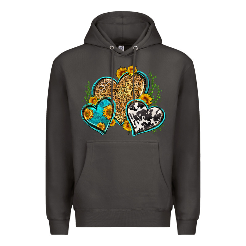 Leopard Cowhide Hearts Premium Hoodie by Zillion Design Studio | Teevron