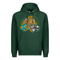 Sports Green leopard cowhide hearts Premium Hoodie - Zillion Design Studio