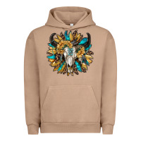 Pigment Burro bull skull with sunflower Urban Hoodie - RanaPortraitStore