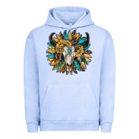 Pigment Grape Ice bull skull with sunflower Urban Hoodie - RanaPortraitStore