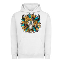 Pigment Lunar Rock bull skull with sunflower Urban Hoodie - RanaPortraitStore