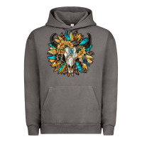 Pigment Tornado bull skull with sunflower Urban Hoodie - RanaPortraitStore