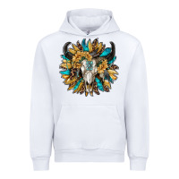 White bull skull with sunflower Urban Hoodie - RanaPortraitStore
