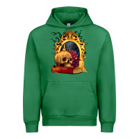 Emerald Halloween Skull Candles and Roses Urban Hoodie - texasbilliewilder