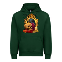 Forest Green Halloween Skull Candles and Roses Urban Hoodie - texasbilliewilder