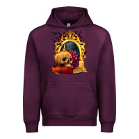 Mauve Wine Halloween Skull Candles and Roses Urban Hoodie - texasbilliewilder