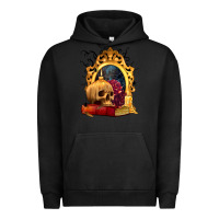 Pigment Black Halloween Skull Candles and Roses Urban Hoodie - texasbilliewilder