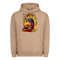 Pigment Burro Halloween Skull Candles and Roses Urban Hoodie - texasbilliewilder