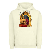 Pigment Pistachio Halloween Skull Candles and Roses Urban Hoodie - texasbilliewilder