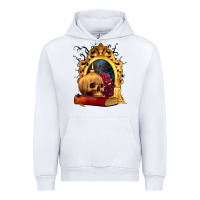 White Halloween Skull Candles and Roses Urban Hoodie - texasbilliewilder