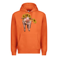 Carrot pig with sunflowers Premium Hoodie - RanaPortraitStore