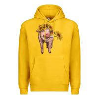 Lemon pig with sunflowers Premium Hoodie - RanaPortraitStore