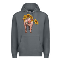 Rock pig with sunflowers Premium Hoodie - RanaPortraitStore
