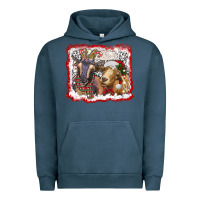 Pigment Midnight Navy christmas goats Urban Hoodie - RanaPortraitStore