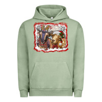 Pigment Oil Green christmas goats Urban Hoodie - RanaPortraitStore