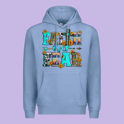 Faith Over Fear Premium Hoodie Designed By Zillion Design Studio