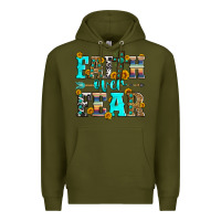 Army Green faith over fear Premium Hoodie - Zillion Design Studio