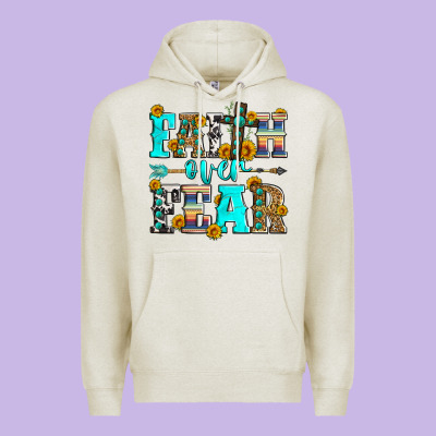 Faith Over Fear Premium Hoodie Designed By Zillion Design Studio