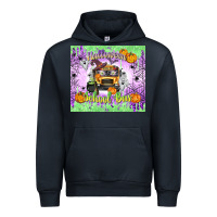 Navy Halloween School Bus Urban Hoodie - texasbilliewilder