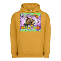 Pigment Peanut Butter Halloween School Bus Urban Hoodie - texasbilliewilder
