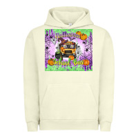 Pigment Pistachio Halloween School Bus Urban Hoodie - texasbilliewilder