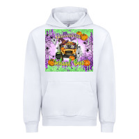 White Halloween School Bus Urban Hoodie - texasbilliewilder