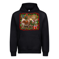 Black christmas farm animals Urban Hoodie - RanaPortraitStore