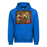 Cobalt christmas farm animals Urban Hoodie - RanaPortraitStore