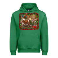 Emerald christmas farm animals Urban Hoodie - RanaPortraitStore