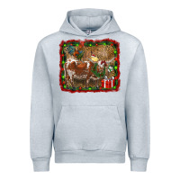 Heather Grey christmas farm animals Urban Hoodie - RanaPortraitStore