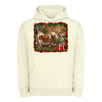 Pigment Pistachio christmas farm animals Urban Hoodie - RanaPortraitStore
