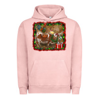 Pigment Salmon christmas farm animals Urban Hoodie - RanaPortraitStore