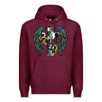 Burgundy western wings cross Premium Hoodie - RanaPortraitStore