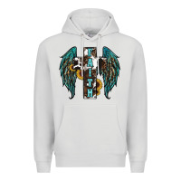 Dove Grey western wings cross Premium Hoodie - RanaPortraitStore