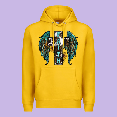 Western Wings Cross Premium Hoodie Designed By Ranaportraitstore