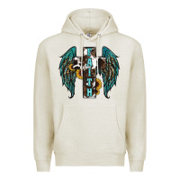 Oatmeal Heather western wings cross Premium Hoodie - RanaPortraitStore