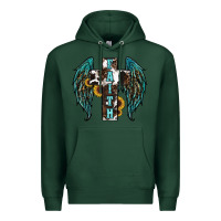 Sports Green western wings cross Premium Hoodie - RanaPortraitStore