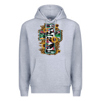 Heather Grey western cross Premium Hoodie - RanaPortraitStore
