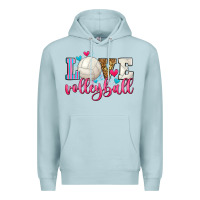 Blue Mist love volleyball Premium Hoodie - Zillion Design Studio