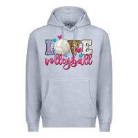 Heather Grey love volleyball Premium Hoodie - Zillion Design Studio