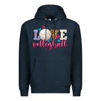 Navy love volleyball Premium Hoodie - Zillion Design Studio