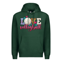 Sports Green love volleyball Premium Hoodie - Zillion Design Studio