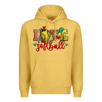 Antique Gold love softball Premium Hoodie - Zillion Design Studio