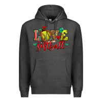 Charcoal Heather love softball Premium Hoodie - Zillion Design Studio