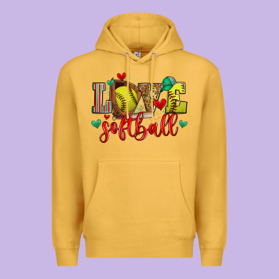Love Softball Premium Hoodie Designed By Zillion Design Studio
