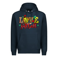 Navy love softball Premium Hoodie - Zillion Design Studio