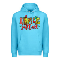 Ocean Blue love softball Premium Hoodie - Zillion Design Studio